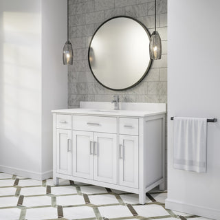 Kali Vanity with Power Bar and Drawer Organizer, White, 48