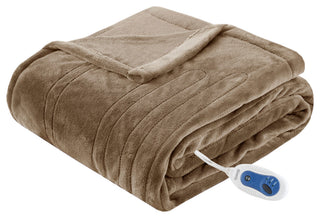 Beautyrest Knitted Solid Microlight Heated Throw, Mink