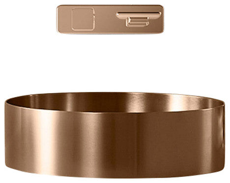 Fiorella Modern Round Vessel Sink, Brushed Rose Gold