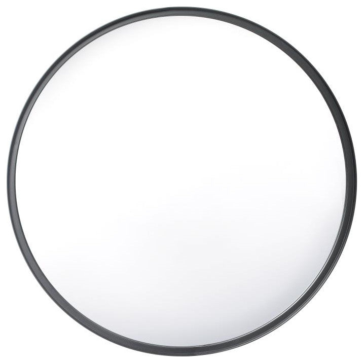 Jennifer Metal Framed Wall Mirror, Black, 30"