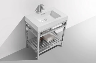 Cisco 30" Stainless Steel Console with Acrylic Sink - Chrome