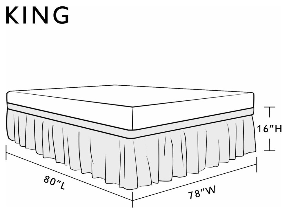 Subrtex Wrap Around Soft Fabric Bed Skirt, Navy-Bed Skirt, King