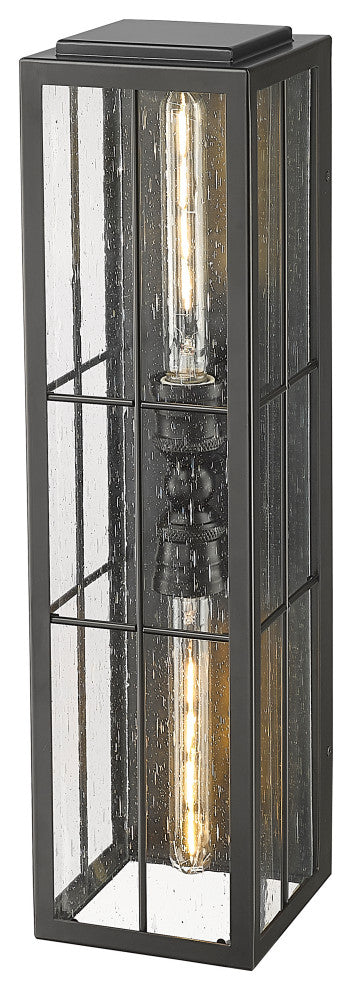 2 Light 6 in. Powder Coated Black Outdoor