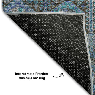 Premium Machine Washable Mayfield AMF574 Teal 10' x 14' Rug