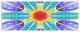 Extraordinary Fractal Blue Design, Abstract Canvas Art Print, 70"x28", 6 Panels