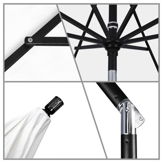 11' Aluminum Umbrella Collar Tilt Matted Black, Mocha