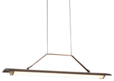 Penna 40 LED Pendant, Bright White, Distressed Brass/Walnut, 227v