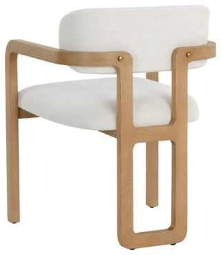 Madrone Dining Armchair, Rustic Oak, Heather Ivory Tweed