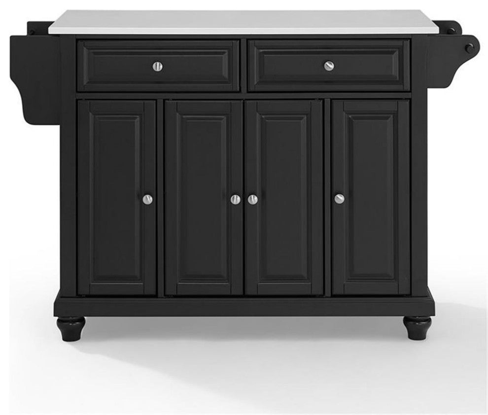 Crosley Furniture Cambridge Wood Granite Top Kitchen Island in Black