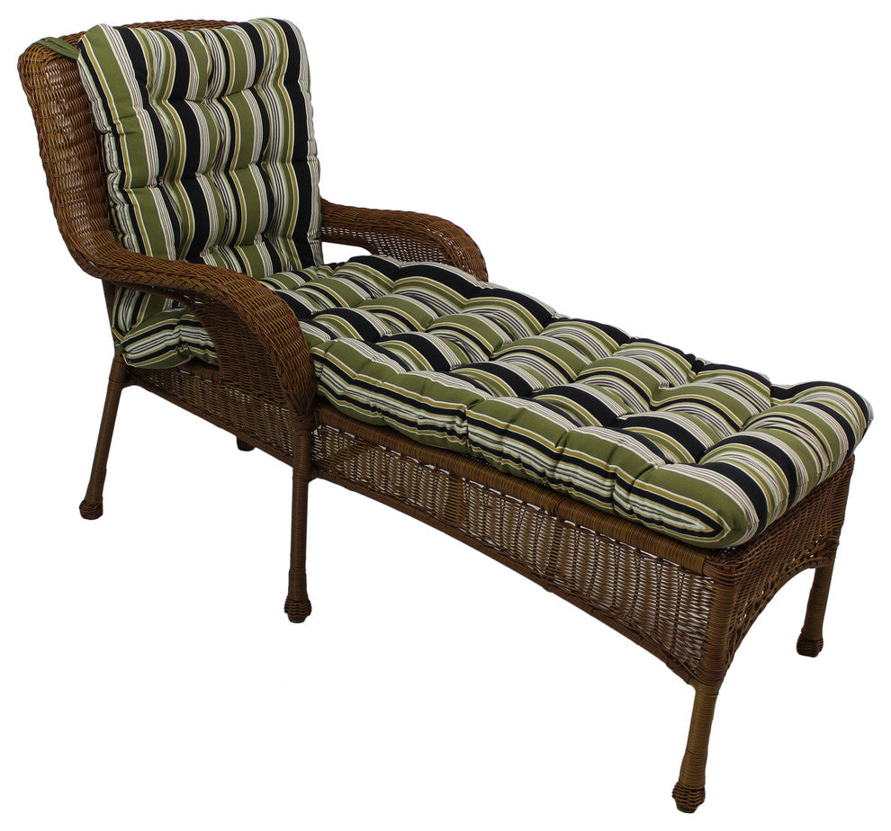 74"x19" Squarded Spun Polyester Tufted Chaise Lounge Cushion, Eastbay Onyx