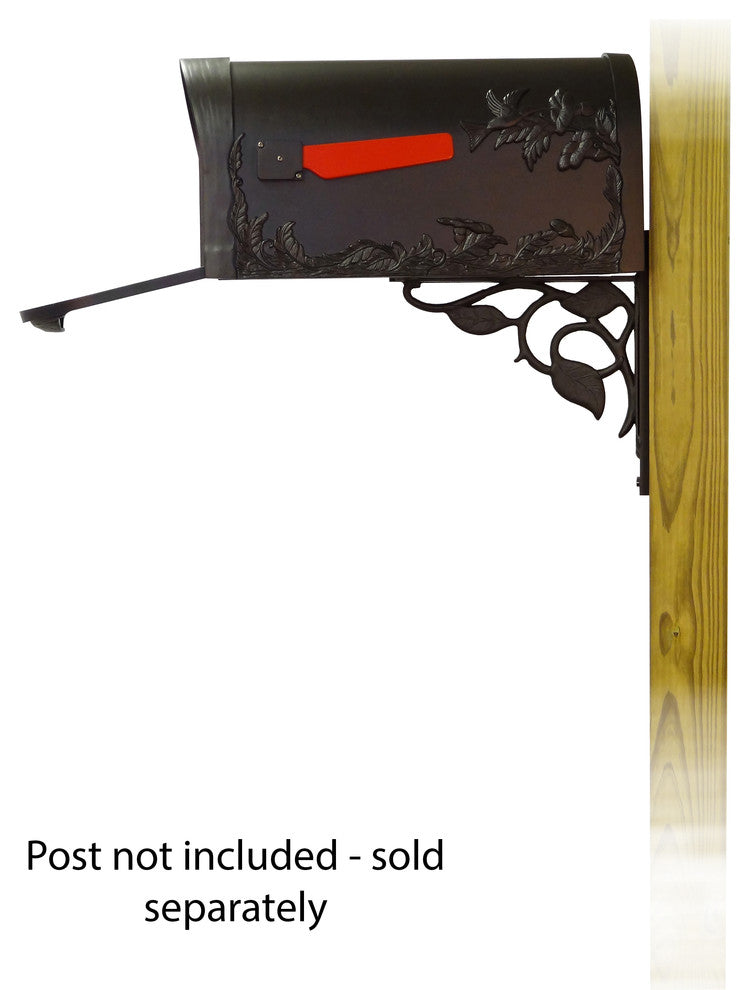 Hummingbird Curbside Mailbox With Floral Front Single Mailbox Mounting Bracket