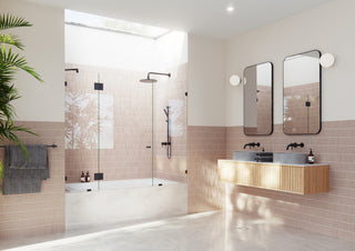 58.25"x73" Frameless 3 Panel Inline Bathtub Shower Door, Matte Black