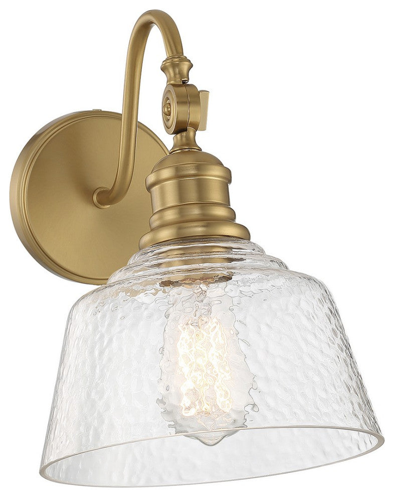 1-Light Wall Sconce, Natural Brass