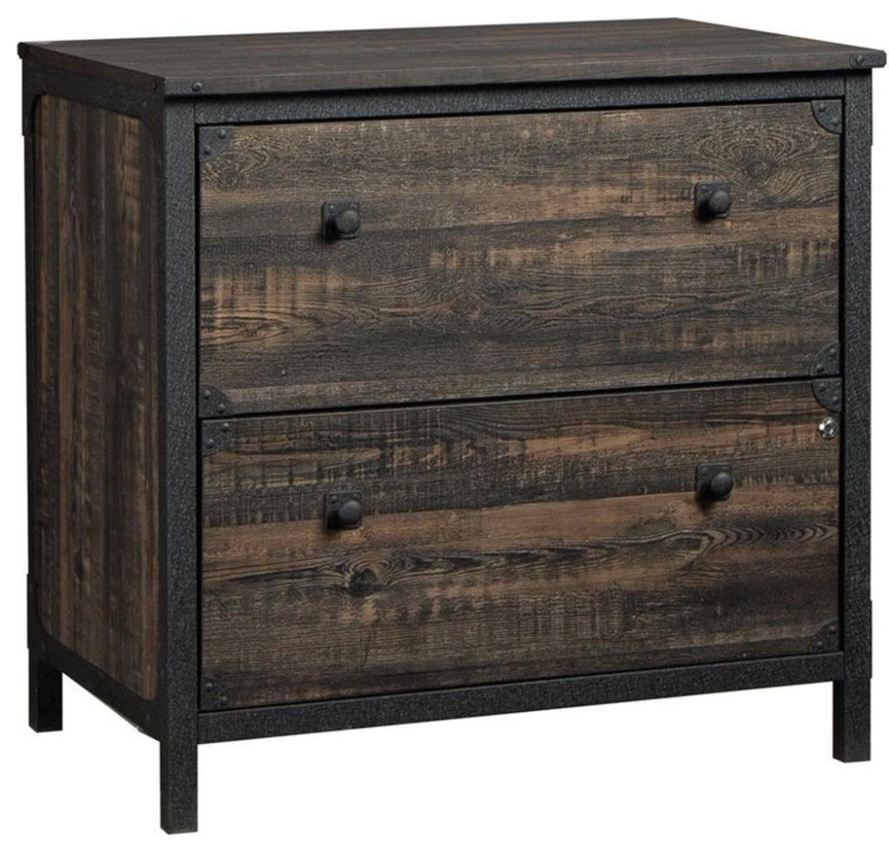 Home Square 3-Piece Set with Executive Desk Large Hutch & Lateral File