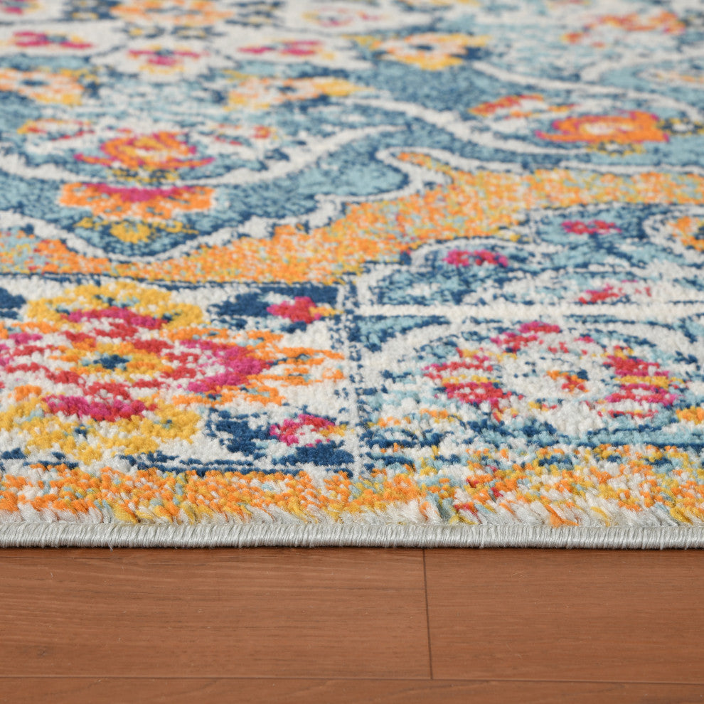 Alessana Nieve Orange Bordered Area Rug, 2'x3'