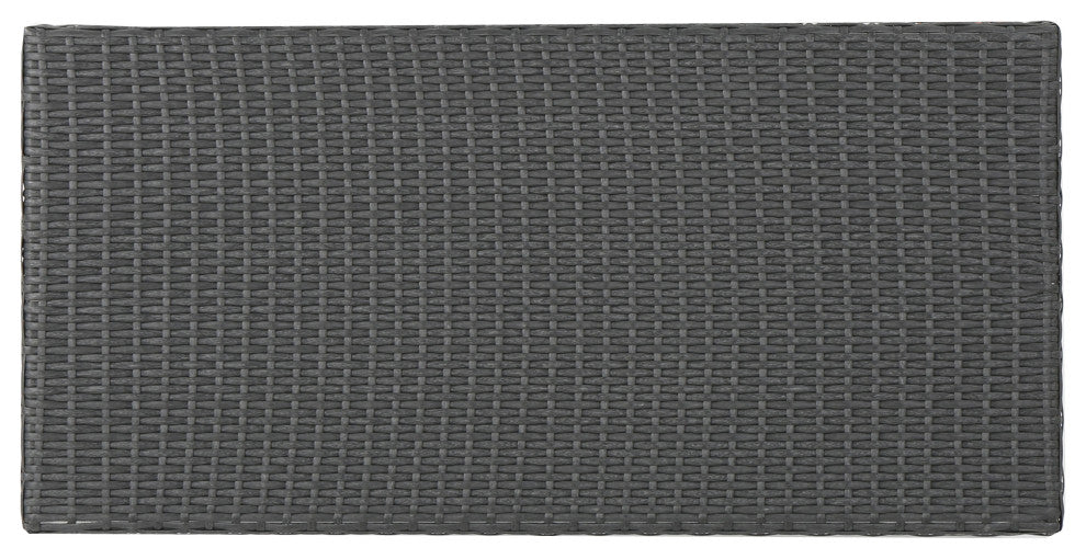 GDF Studio Justin Outdoor Wicker Coffee Table, Gray
