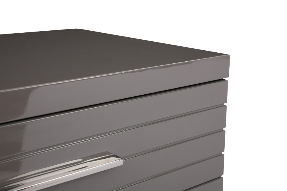 Modrest Splendor Grey High Gloss Slatted Chest