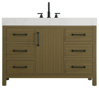 Home Living 48" Single Bathroom Vanity, Chestnut Brown