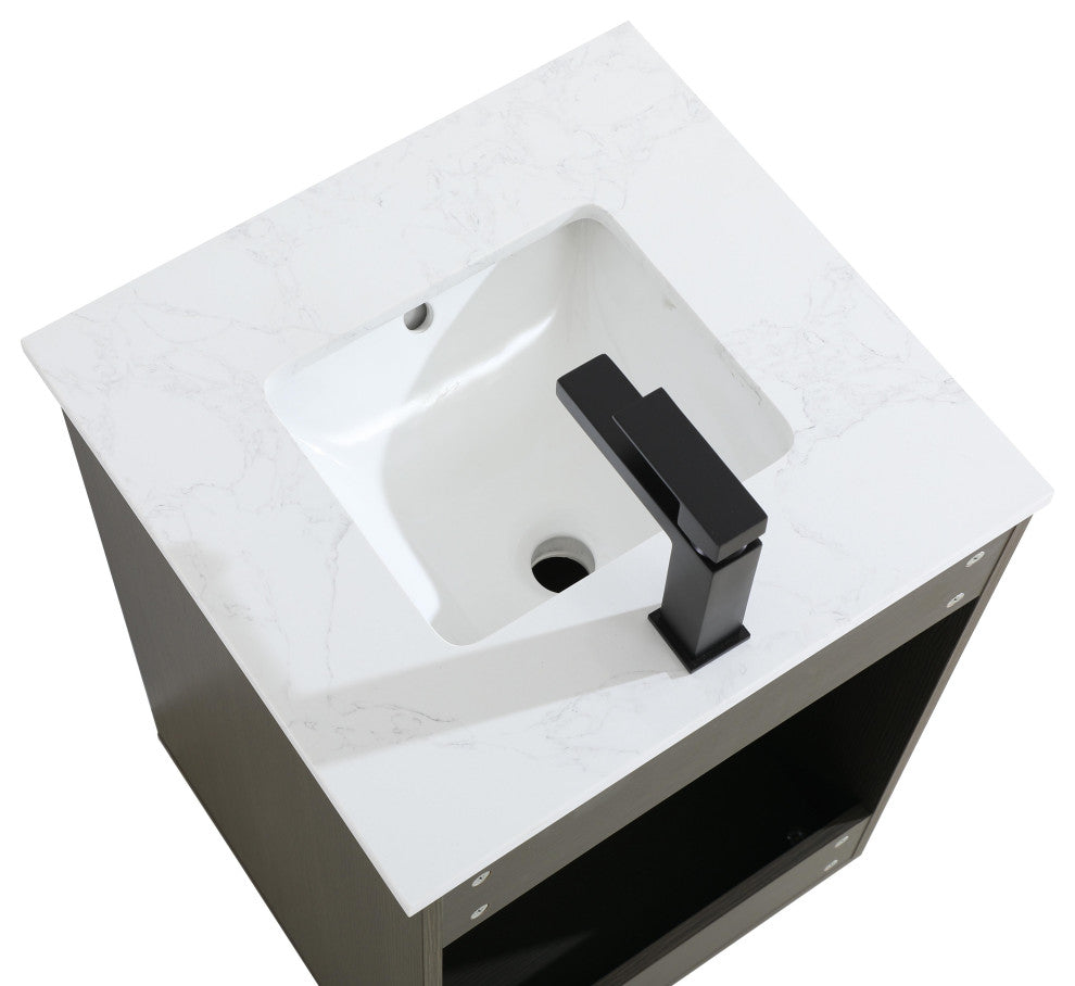 Home Living 20" Single Bathroom Vanity, Mocha Brown