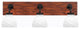 Oxbridge 3-Light Bath Bar, Matte Black & Painted Wood-look Metal/White Marble