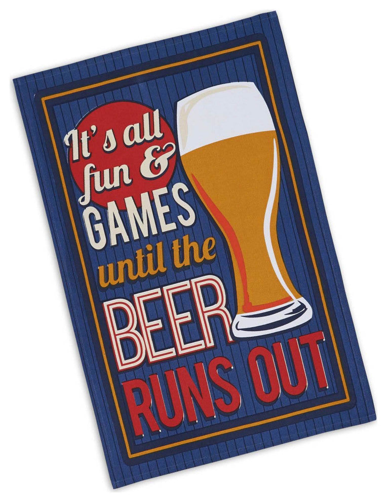 DII Assorted Retro Beer Print Dishtowel (Set of 3)