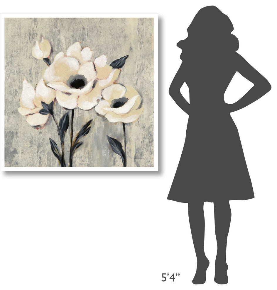 "Graphic Floral II" Digital Paper Print by Silvia Vassileva, 38"x38"
