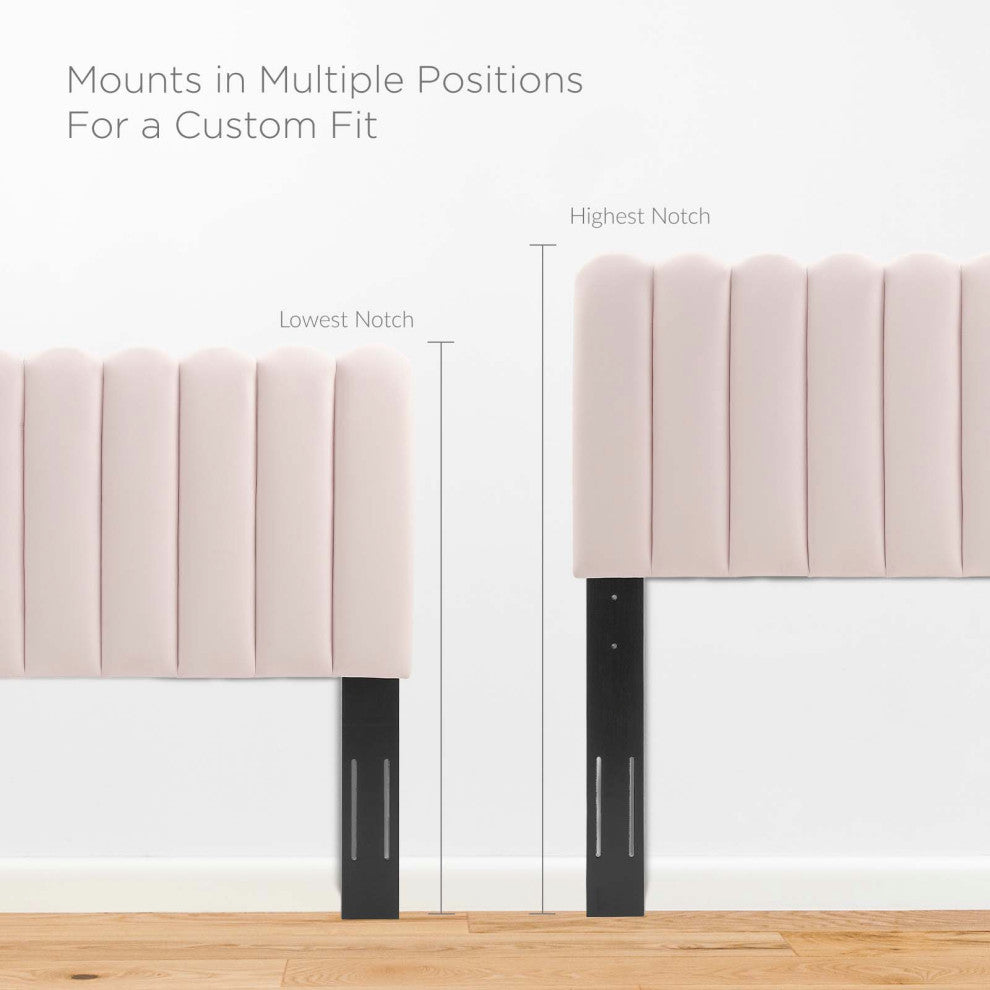 Headboard, Twin Size, Velvet, Pink, Modern Contemporary, Bedroom Master Suite