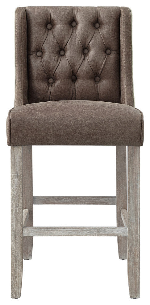 Rustic Manor Kaileigh Counter Stool, Leather PU, Brown