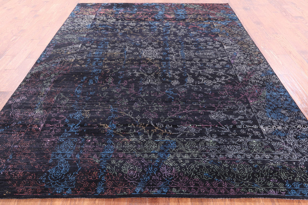 Persian Wool and Silk Hand Knotted Rug 8' 2" X 10' 5" Q6275