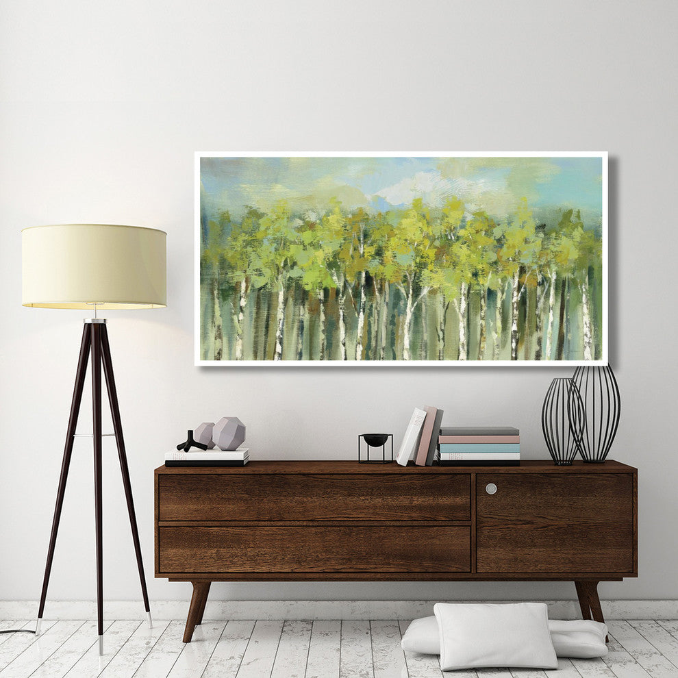 "April Tree Tops" Digital Paper Print by Silvia Vassileva, 74"x38"