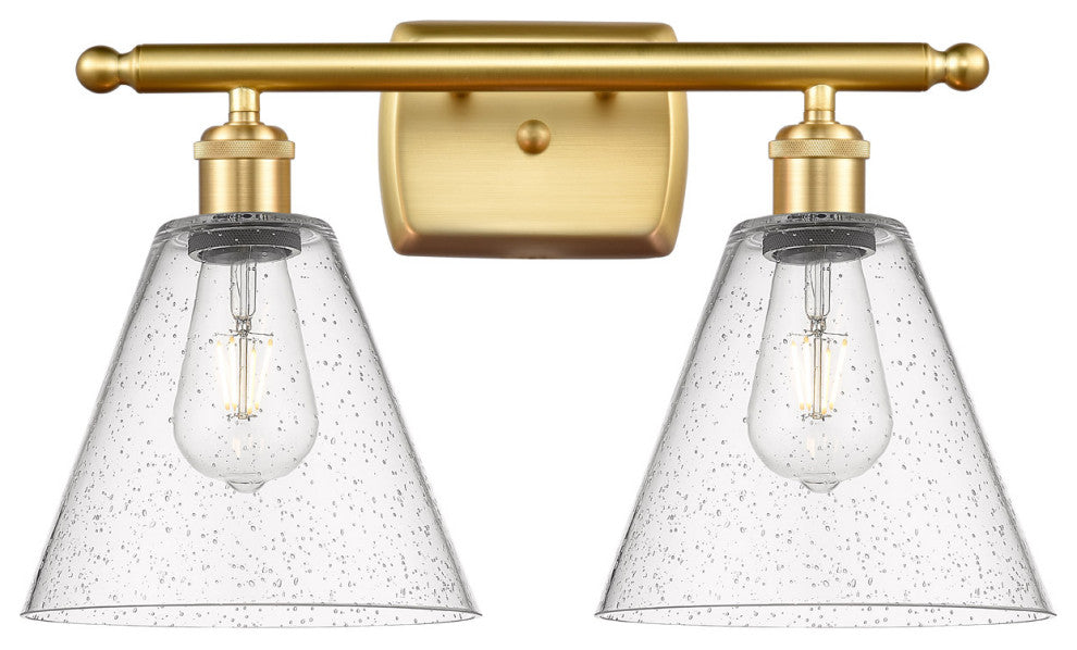 Innovations 516-2W-SG-GBC-84 2 Light Bath Vanity Light, Satin Gold