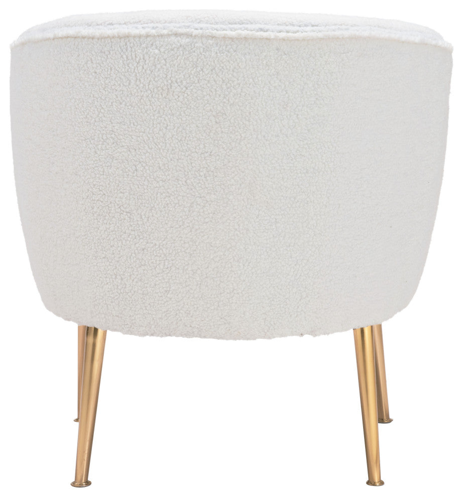 Sherpa Accent Chair Beige & Gold