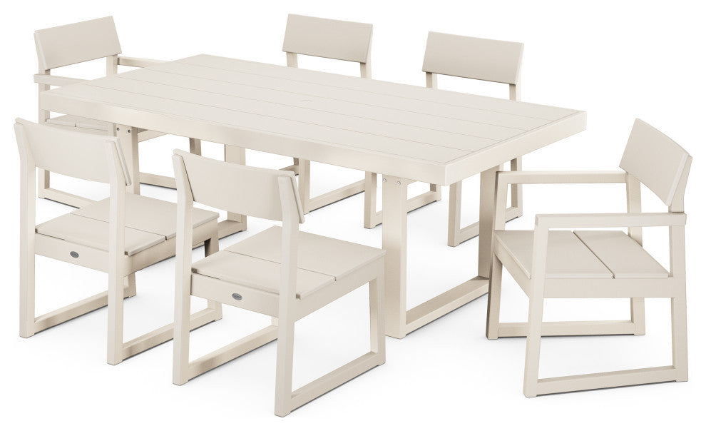POLYWOOD EDGE 7-Piece Dining Set, Sand