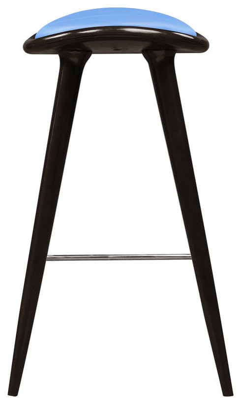 Lucio Oval Stool, Cappuccino with blue PU
