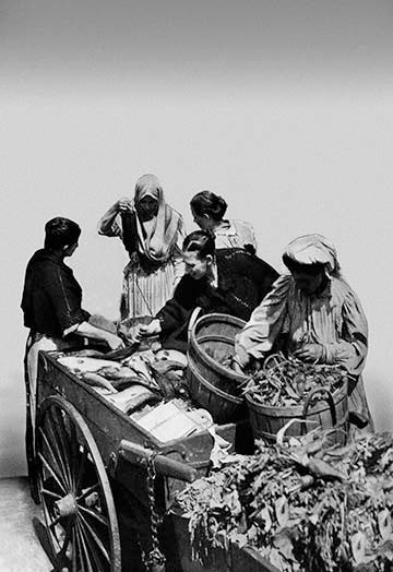 Shopping for Fish and Vegetables, New York City - Gallery Wrapped Canvas Art