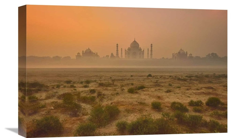 "Taj Mahal At Dusk" Stretched Canvas Giclee by Vichaya, 22"x14"