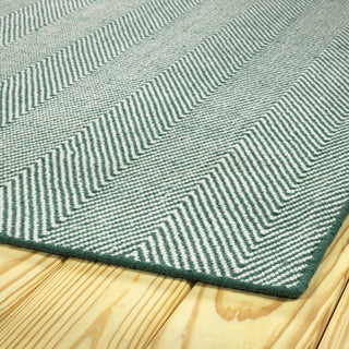 Kaleen Ziggy Hand woven Indoor/Outdoor Polyester Area Rug Teal, 5'x7'6"