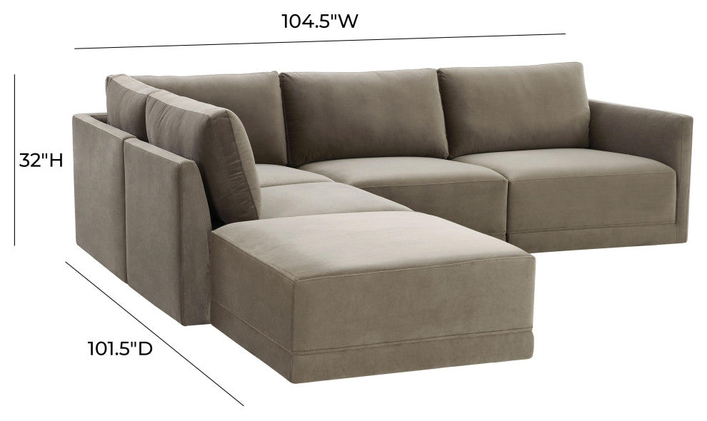 Willow Taupe Modular LAF Sectional