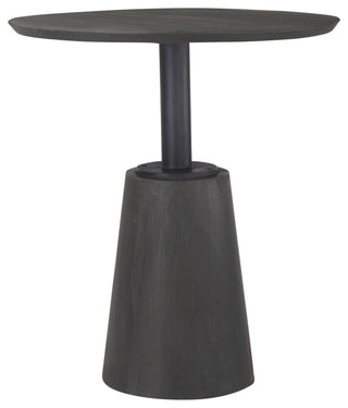 32" Round Black-Brown Wood Accent Pedestal Bistro Table