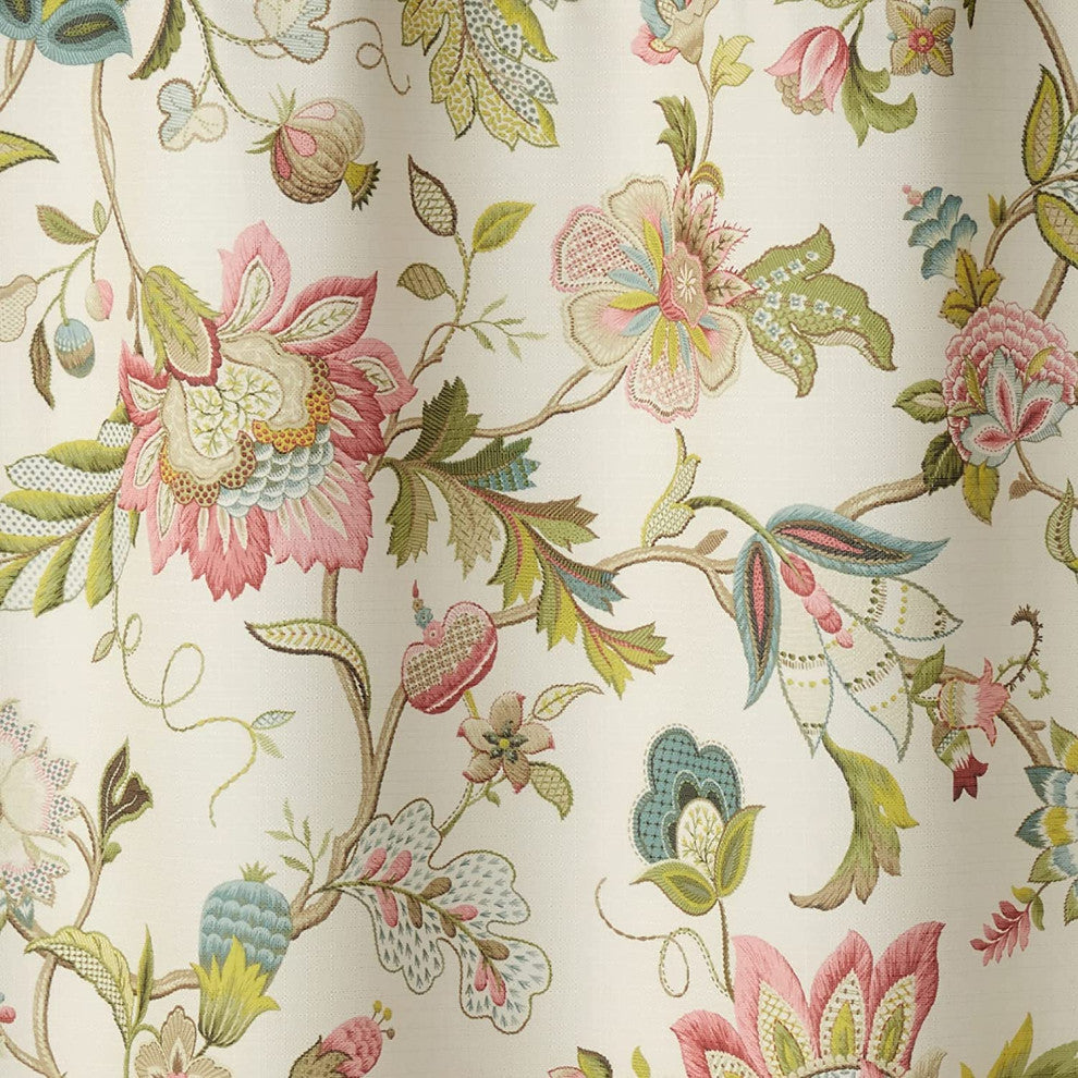 Ellis Curtain Brissac 70"x15" Tailored Valance, Blue, Red