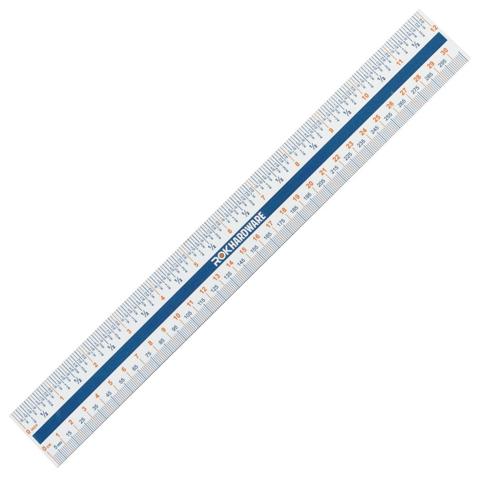 Plastic Flexi 12" Easy To Read English 300mm Ruler, 50 Pack