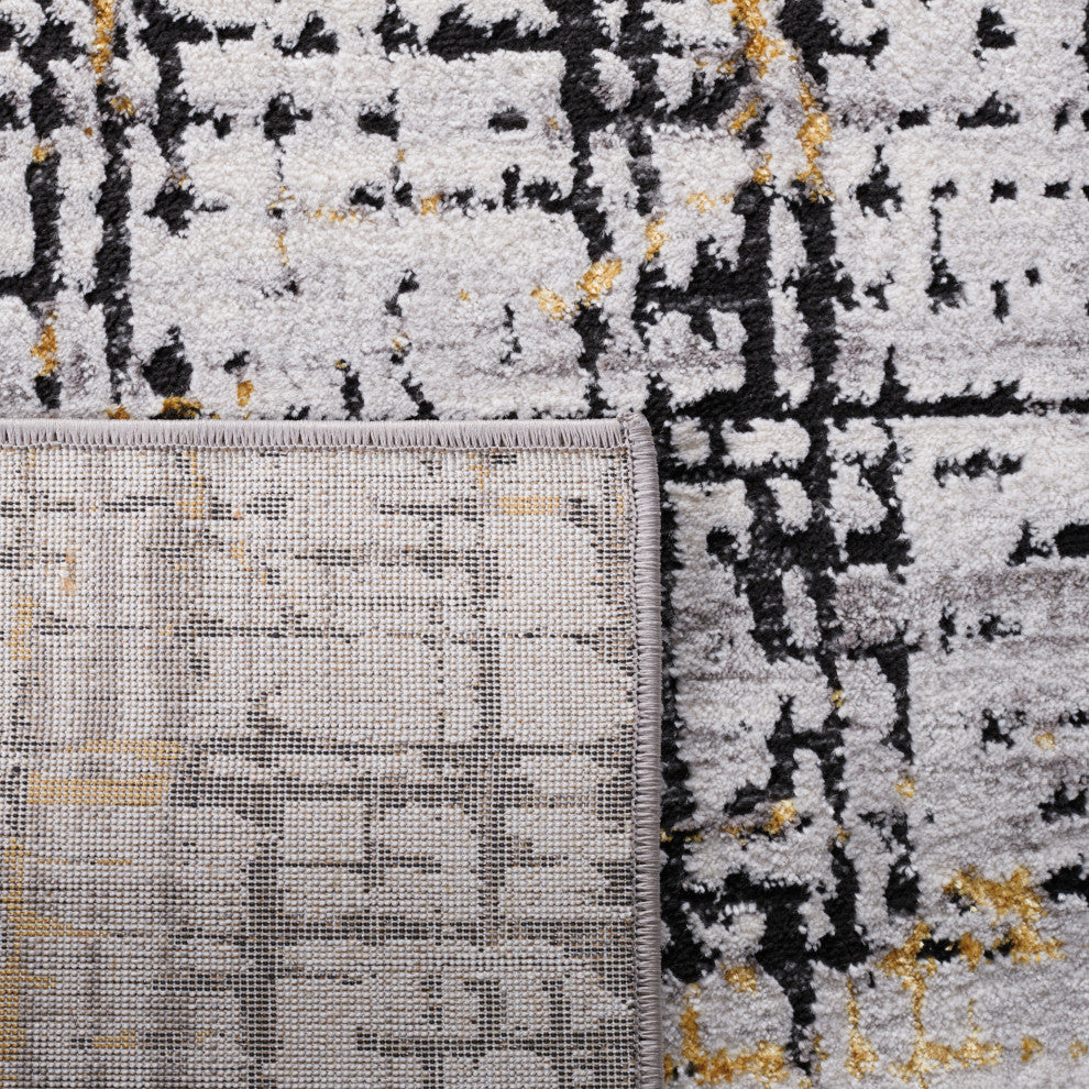 Safavieh Amelia Collection, ALA248 Rug, Charcoal/Gold, 9'x12'