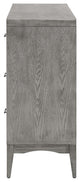 Dresser Drawer Chest Mirror Set, Wood, Gray, Modern Farmhouse Living