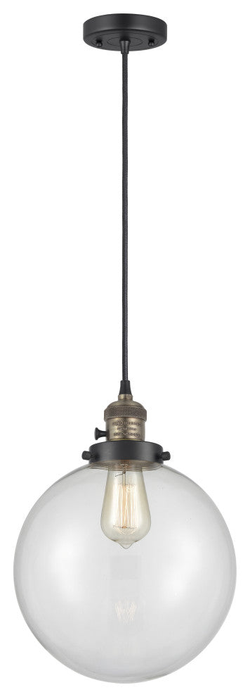 Innovations 201CSW-BAB-G202-10 1 Light Pendant, Switch, Black Antique Brass