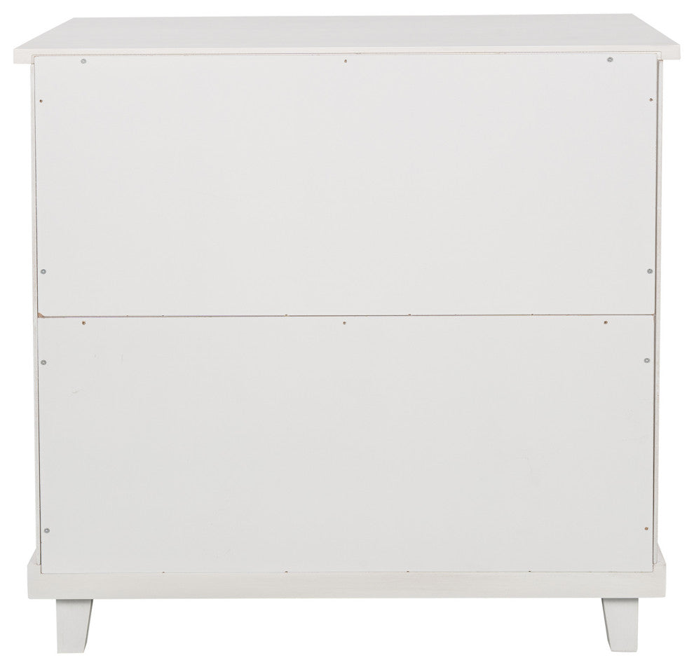 Wood 3-Drawer Nightstand, White, 28" Tall