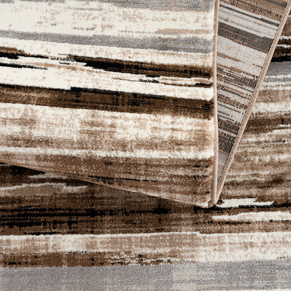 Rug Branch Modern Abstract Camo Brown Beige Indoor Area Rug - 8''x10''