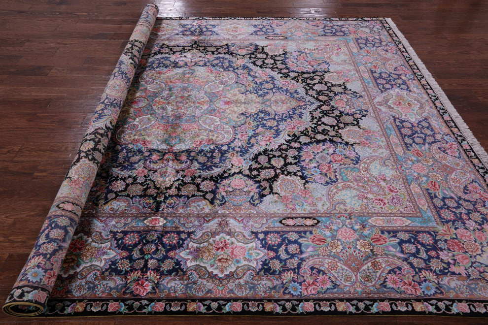 8' 0" X 10' 0'' Hand Knotted High End Persian 100% Silk Rug Q4779