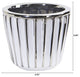 4.75" Ceramic White Vase With Silver Burnishing