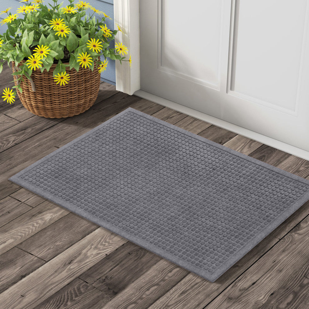 Polypropylene Dirt Cleaning and Water Absorbing Door Mats, 24"x36", Dark Gray