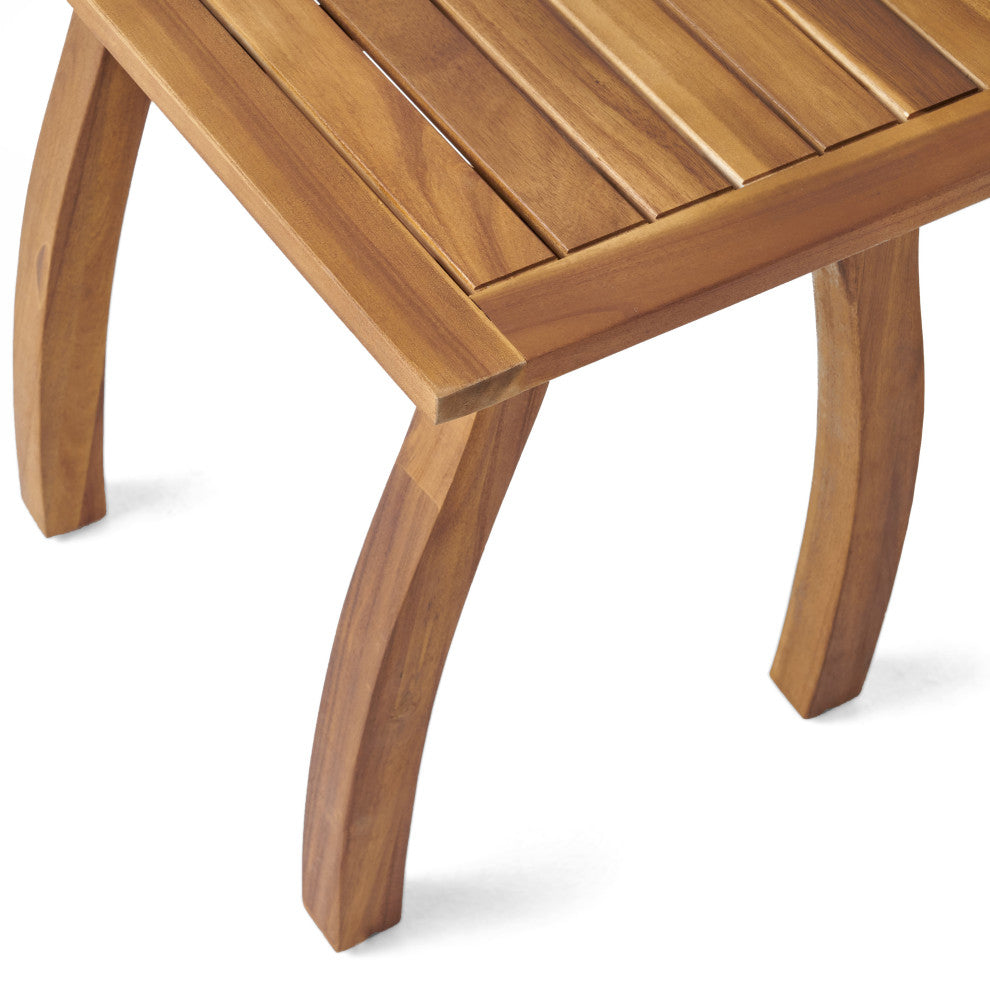 GDF Studio 3-Piece Cattan Outdoor Acacia Wood Rocking Chair Chat Set